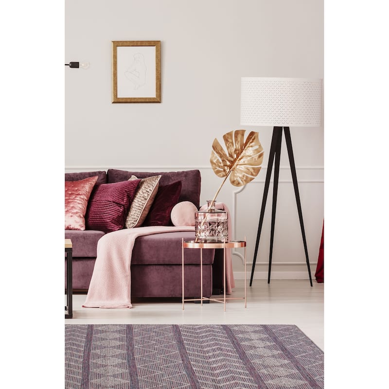 ECARPETGALLERY Braid weave Sienna Grey Wool Rug - 6'3 x 9'2