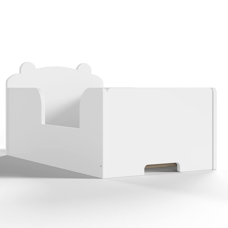 Toddler Floor Bed Frame - Bear Shape Cot Bed for Boys & Girls Ages 3-6