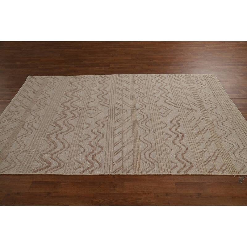Moroccan Area Rug Hand-Knotted Oriental Wool Carpet - 4'10" x 7'9"