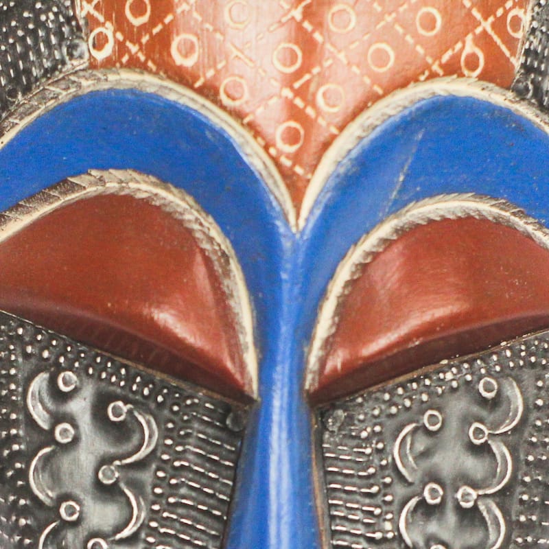 Novica Handmade Feminine Patterns African Wood Mask