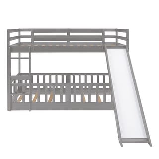 Twin Over Twin Bunk Bed with Slide and Ladder - Fun for Active Kids