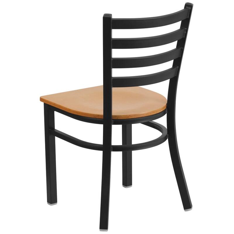 2 Pack Ladder Back Metal Restaurant Chair - 16.5"W x 17"D x 32.25"H - 16.5"W x 17"D x 32.25"H