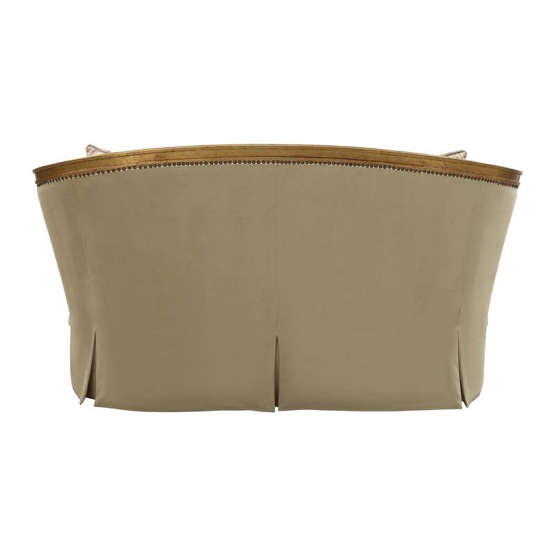 Nusha Tan and Antique Gold Loveseat with Tight Back