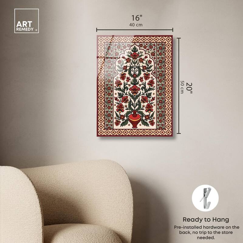 Royal Floral Mat Acrylic by Art Remedy, Ready to Hang