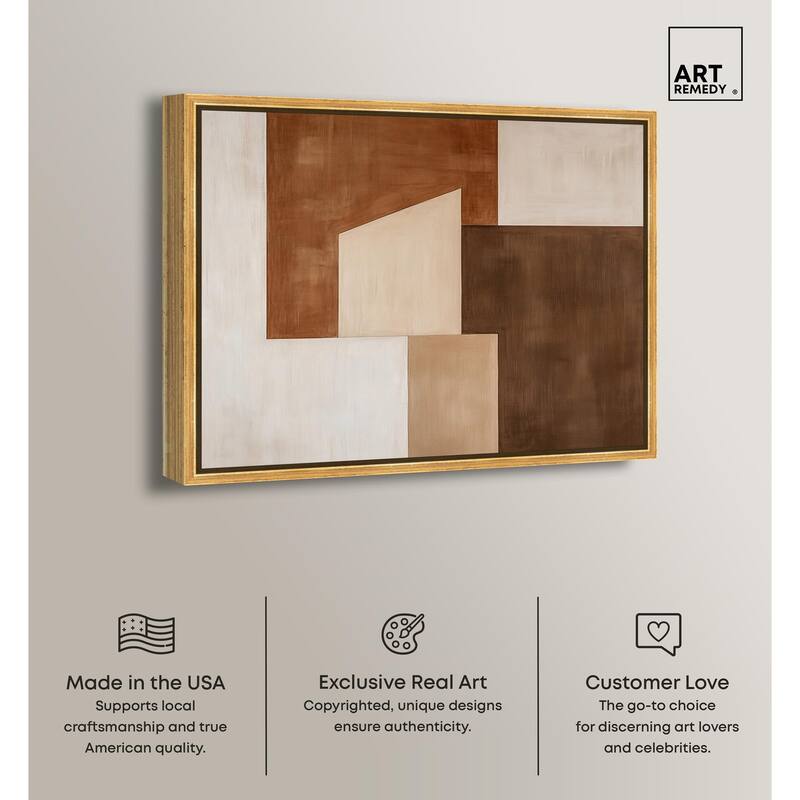 Cream and Brown Panels I Canvas by Art Remedy