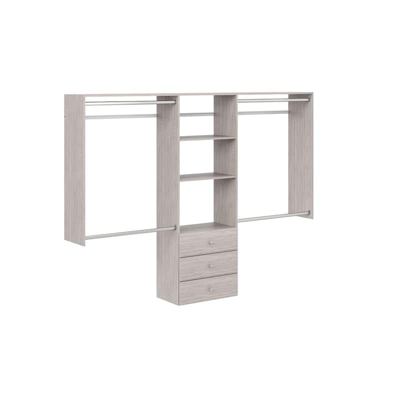 Easy Track 8 Ft.W. Deluxe Plus Laminate Closet Kit - Weathered Grey