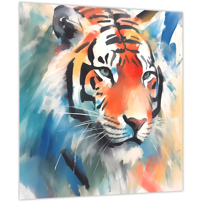 Empire Art Direct Regal Strength II Tiger Printed Tempered Glass Wall Art - Multi-Color