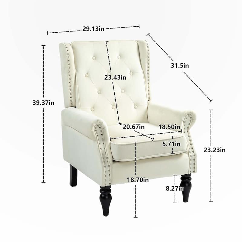Wood Frame Armchair, Modern Accent Chair Lounge Chair for Living Room
