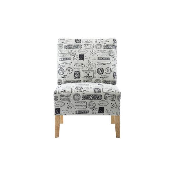 Shop Modern Letter Printed Fabric Accent Chair Living Room Armless