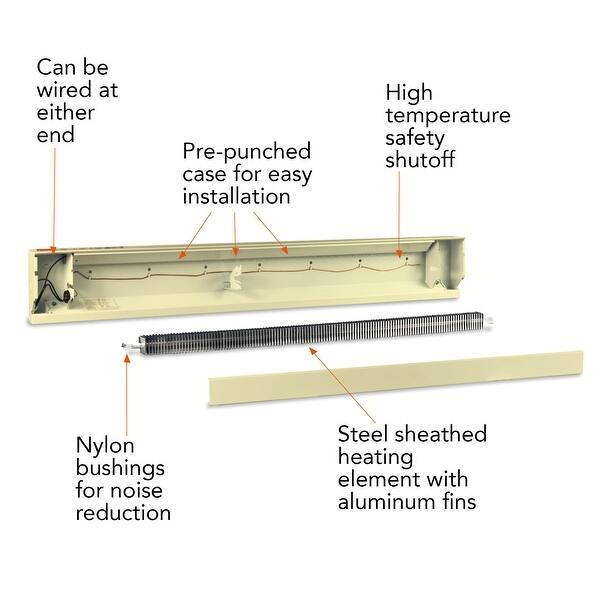 Shop Cadet 4f1000 48 Wide 3415 Btu 208 240 Volt 1000 Watt Electric Overstock 21223281 Almond