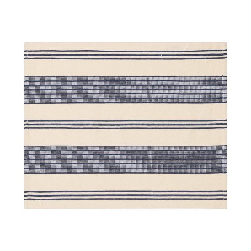 French Home Set of 4 Blue and Cream Striped Placemats