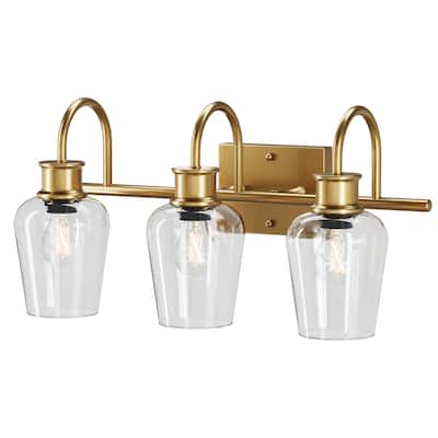 E26 Base Bath Vanity 3-Light Fixtures with Glass Shade for Bathroom