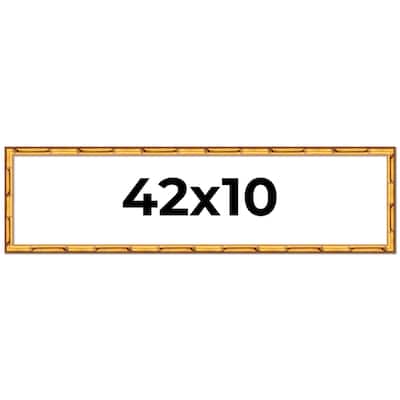 42x10 Frame Gold Bamboo Solid Wood Picture Frame | 1 Inch Moulding