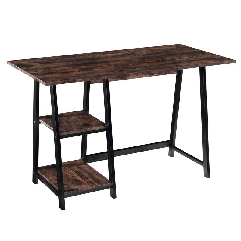 Ledel Home Office A-frame Writing Desk Computer Desk with 2-Tier Shelves