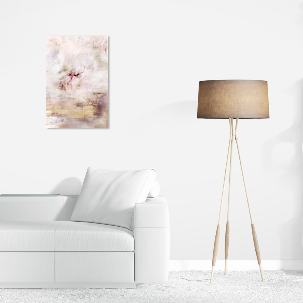 Wynwood Studio Canvas Abstract Gentle Golden Storm White and Modern & Contemporary Wall Art Canvas Print