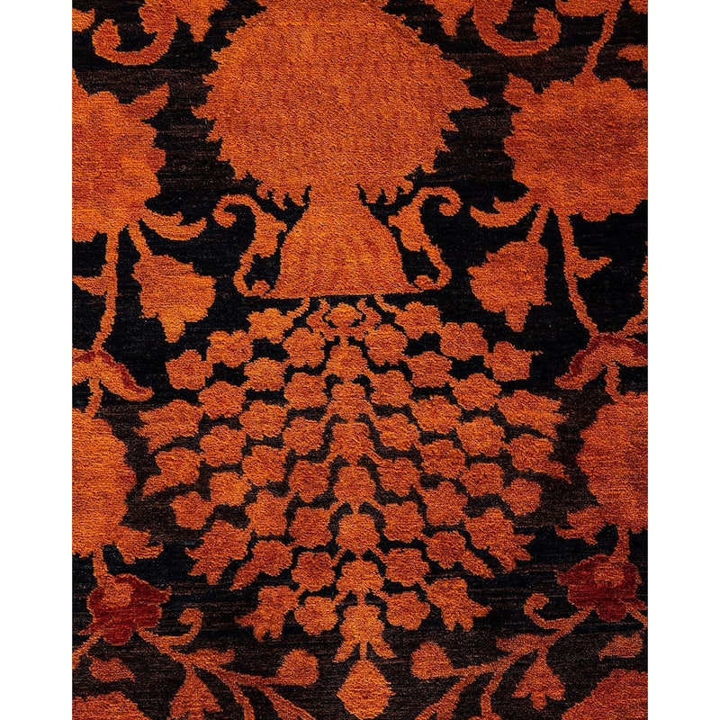 Overdyed, One-of-a-Kind Hand-Knotted Area Rug - Orange - 9' 2" x 11' 6"