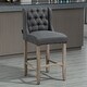 preview thumbnail 11 of 12, GZMR Elegant Fabric Tufted Counter Stool ( Set of 2)