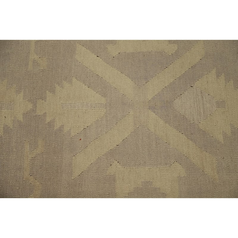 Hand Woven Oriental 100% Wool Carpet Southwestern Tribal Greys & Charcoal Kilim Area Rug - 12' 10'' X 9' 11''