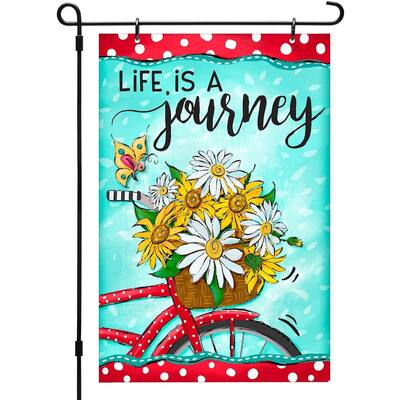 CounterArt Life Is A Journey Reversible Two Image Garden Flag Made In The USA