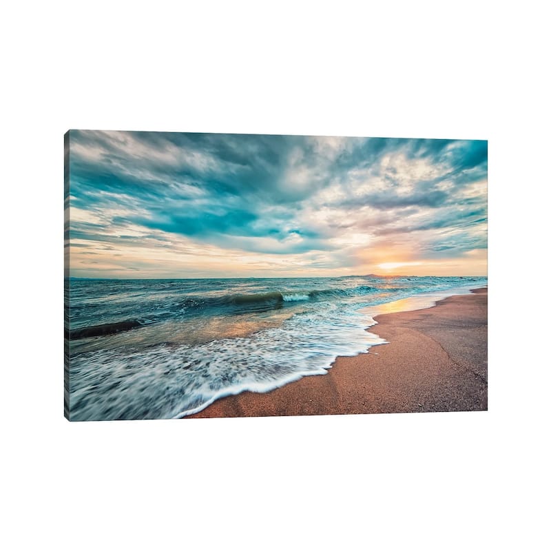 iCanvas "Sunset Beach" by Manjik Pictures Canvas Print