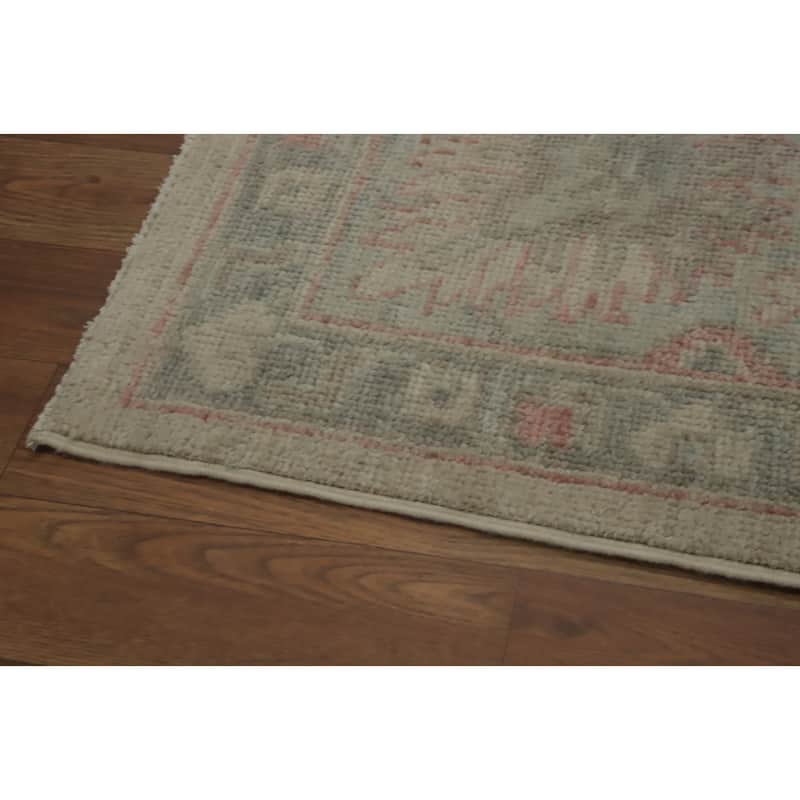 All-Over Floral Oushak Vegetable Dye Area Rug, Floral Geometric Carpet - 10' 4'' X 8' 5''