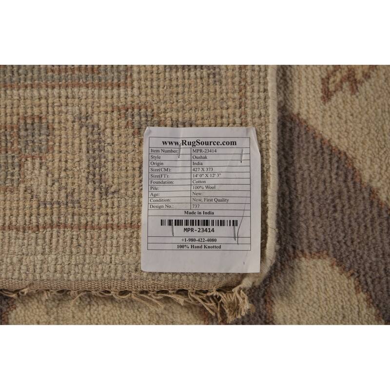 Palace Size Oushak Oriental Large Rug Handmade Wool Carpet - 12'3"x 14'0"