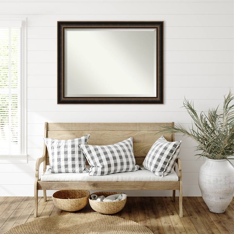Villa Oil Rubbed Bronze Beveled Wood Framed Wall Mirror - Villa Oil Rubbed Bronze
