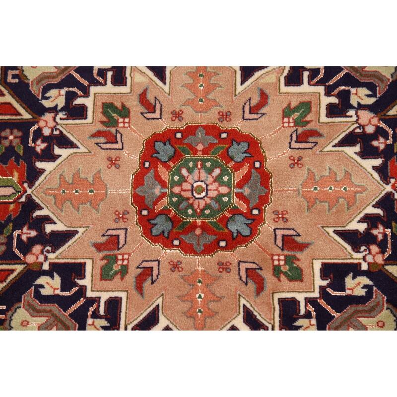 Orange Medallion Tabriz Persian Rug Handmade Wool Carpet - 4'11"x 6'6"