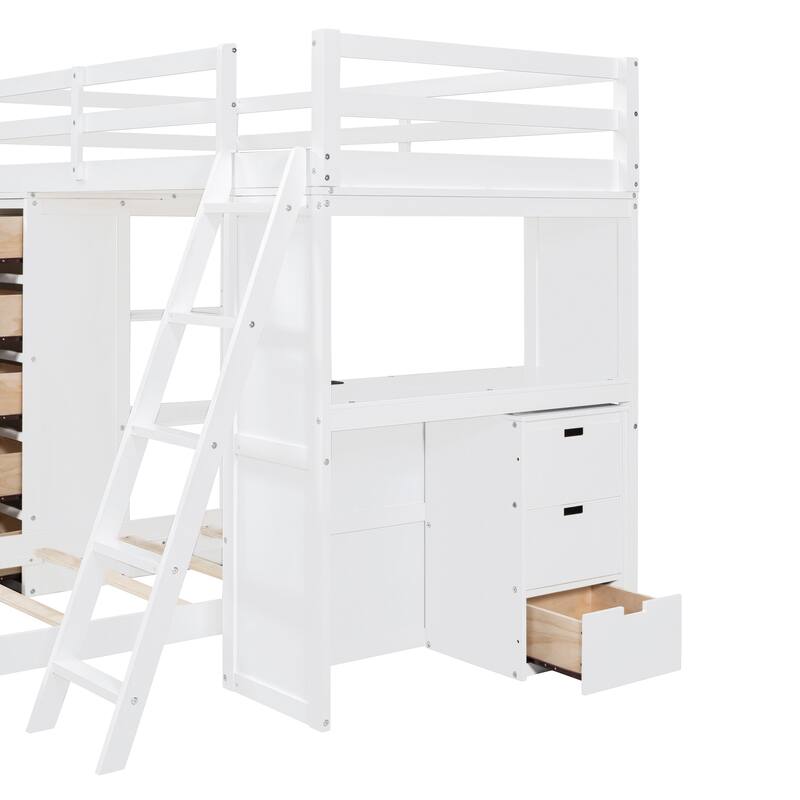Twin over Twin Bunk Bed with LED Light and USB Ports