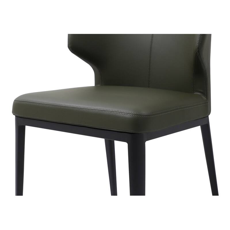 NADAAL STUDIOS Lyra Dining Chair, Barrel-Style Back, Iron Frame, Warm Beige Upholstery - Set of 2