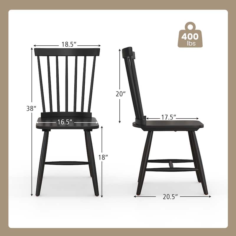 Costway Windsor Dining Chairs Set of 2 Armless Spindle Back Solid - See Details