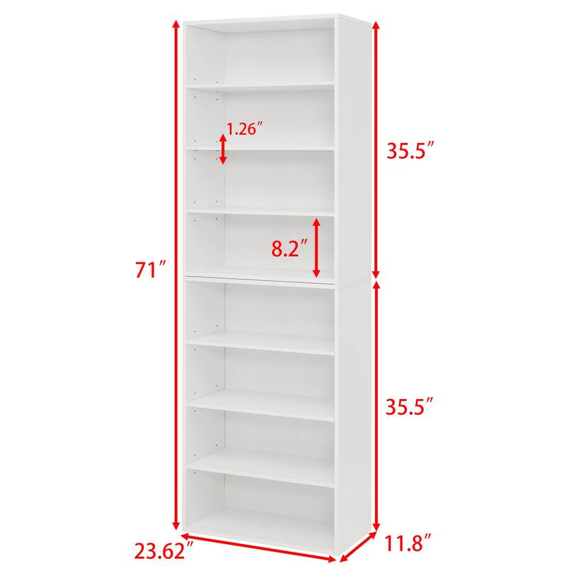 8-layer Adjustable Storage Cabinet Detachable into Two Cabinets