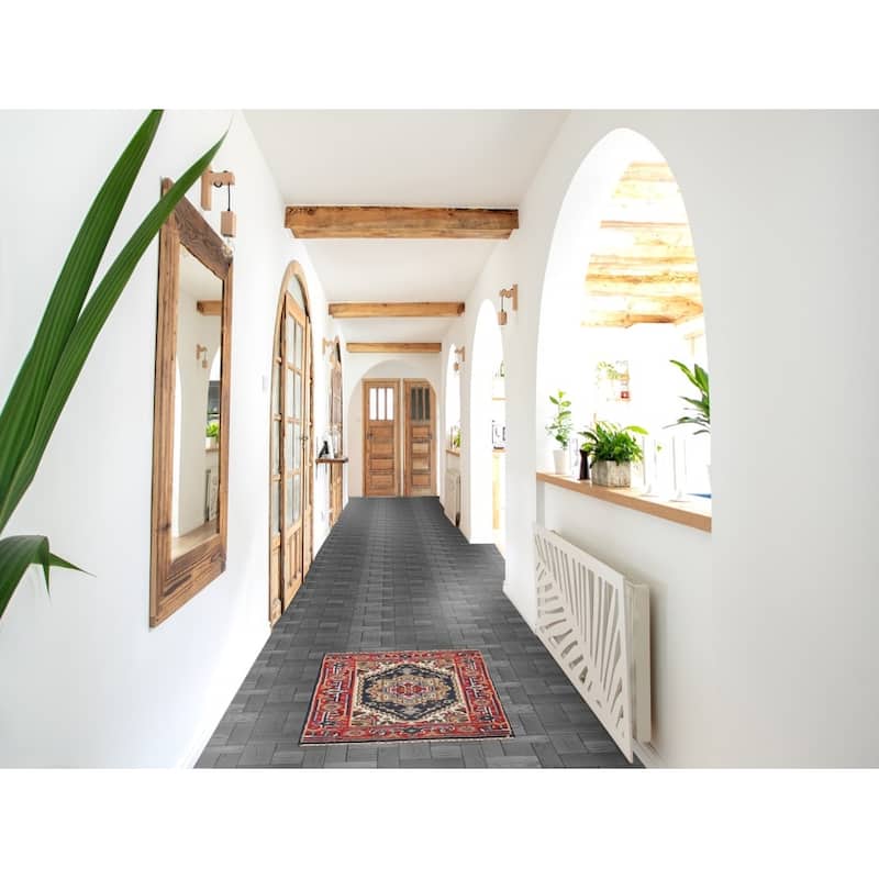 Geometric Heriz Serapi Foyer Rug Hand-Knotted Wool Carpet - 2'0" x 3'0"