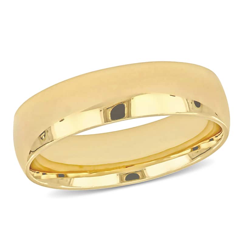 Miadora Mens 6 mm Polished Finish Wedding Band in 14k Yellow Gold