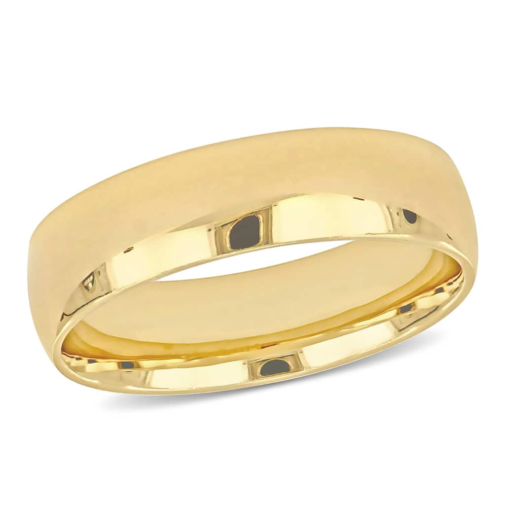 Miadora Mens 6 mm Polished Finish Wedding Band in 14k Yellow Gold