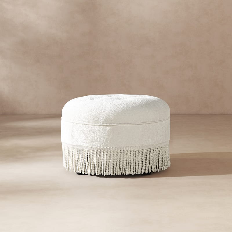 Yolanda 24" Upholstered Round Accent Ottoman