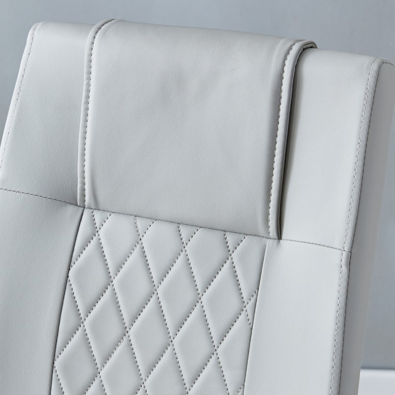 Modern Dining Chairs with Faux Leather Padded Seats and Metal Leg