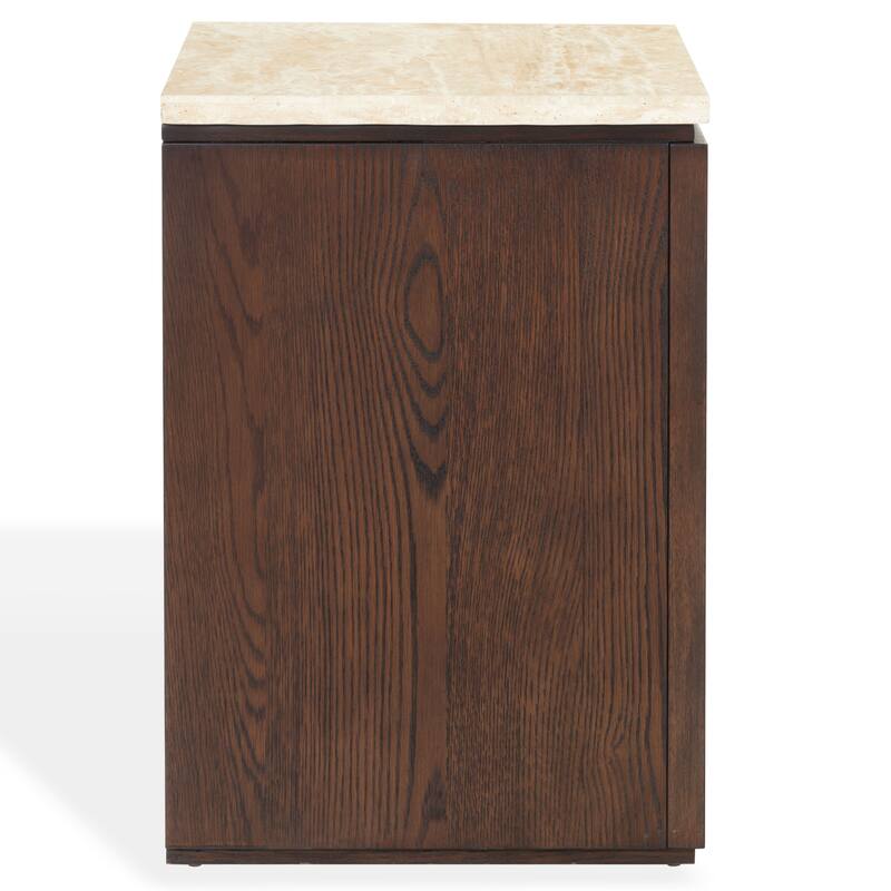 SAFAVIEH Couture Alaura Travertine Top Nightstand