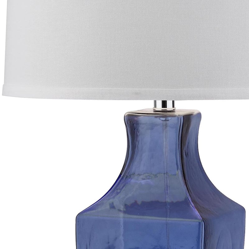 SAFAVIEH Lighting 29-inch Blue Glass Bottom Table Lamp (Set of 2) - 15"x15"x29"