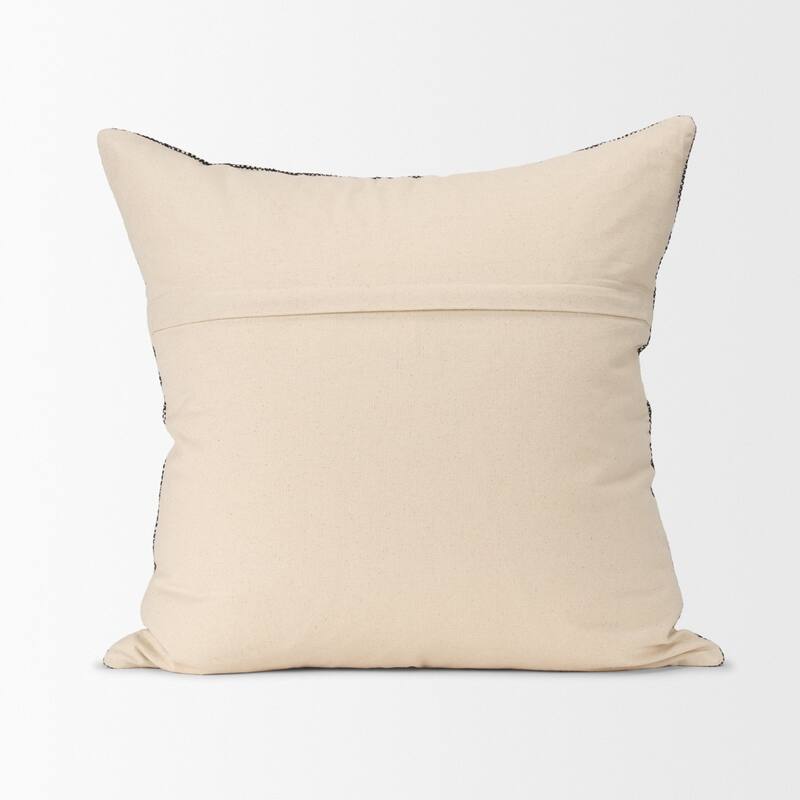 Jalia Cream and Black Cotton Decorative Lumbar Pillow Cover