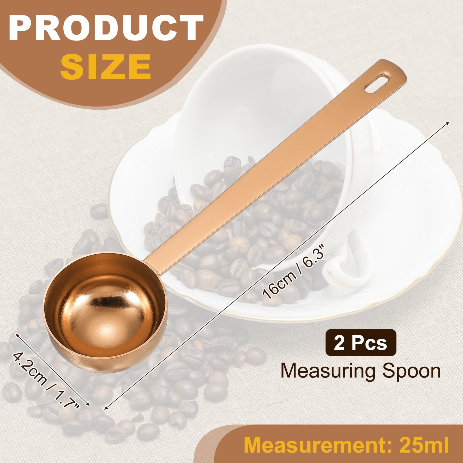 Measuring Spoon, Long Handle Table Scoop Teaspoon Coffee Scoop Spoon for Ground Coffee Tea Sugar Cooking