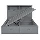 preview thumbnail 12 of 10, Lift Up Storage Bed, Full Size LED Bed Frame w/ Storage Drawers, Wood Platform Beds w/ Charging Station, Hydraulic Storage, Gray