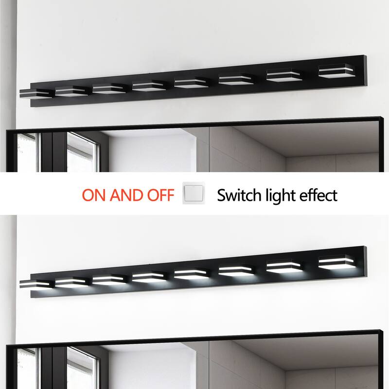 Modern LED Vanity Light, 8-Lights Wall Sconce for Bathroom and Mirror, Sleek Minimalist Design, Energy-Efficient