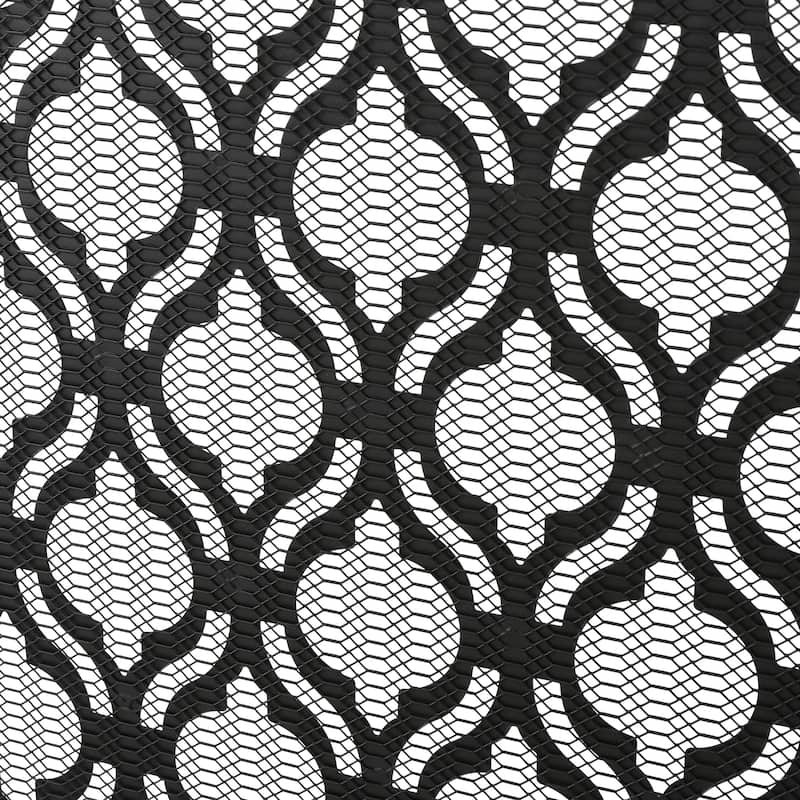 Roomfitters Modern Geometric Fireplace Screen, Single-Panel Design with Stylish Circle Patterns and Durable Mesh