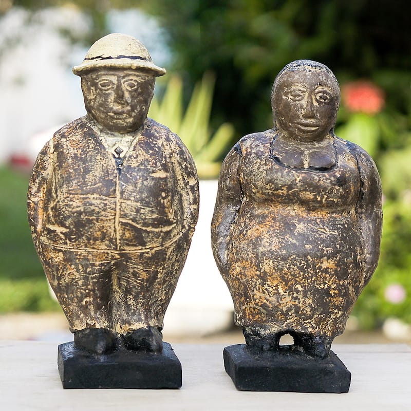 Novica Handmade Charming Couple Ceramic Figurines (Pair)