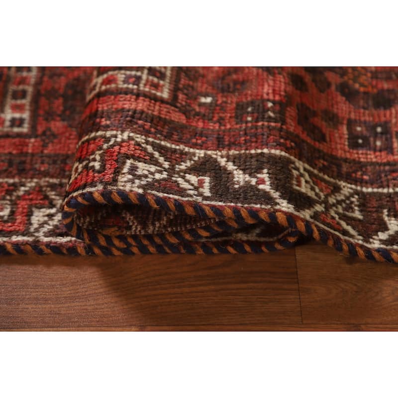 Tribal Orange Qashqai Persian Vintage Area Rug Handmade Wool Carpet - 2'7"x 4'2"