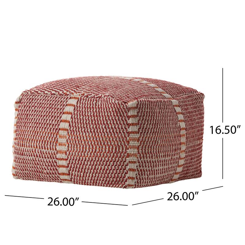 Regatta Bay Indoor Boho Handcrafted Water Resistant Rectangular Ottoman Pouf by Christopher Knight Home