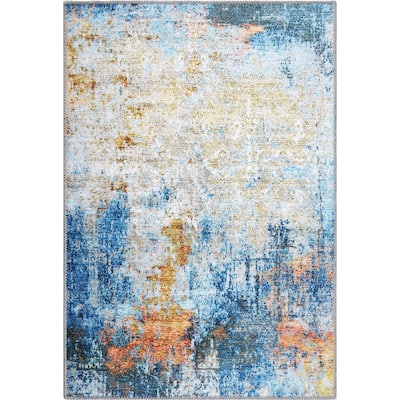 Garvee Area Rug Modern Abstract Area Rug Stain Resistant Non-Slip Rug
