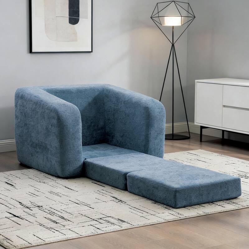 40"W Single Foldable Sofa Bed Equipped with Armrest and Backrest