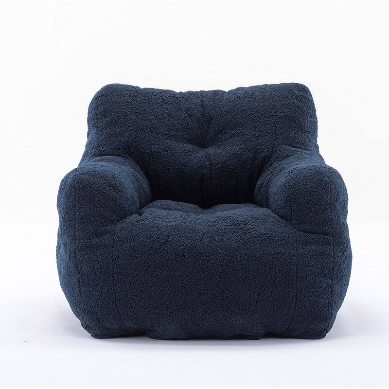 Soft Teddy Cloth Bean Bag Chair Tufted Foam Filling